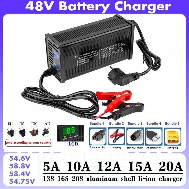 High-power 48V 5A 8A 10A 12A 1 - 84V 20A Smart Charger ulasan dan harga